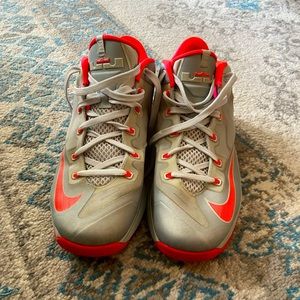 Nike Lebron Soldier Basketball Shoes, Size 12 mens, Gray and Orange